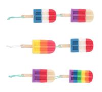 HOODANCOS 6PCS Exfoliating Shower Sponge Pouf Set, Soft Ice Cream Toast Shape Body Scrubber with Hanging Loop, Bath Skin Washer for Gentle Dead Skin Removal and Daily Shower Use Random Color