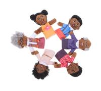 HOODANCOS 6pcs Family Plush Finger Puppets for Storytelling Educational Role Play for Preschool Interactive Hand Puppets Enhance Language Skills and Imaginative Play