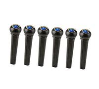 HOODANCOS 6Pcs Guitar Bridge Pin Pegs Plastic Replacement Nails with Blue Cat Eye Smooth Polished Guitar String Fixing Accessories for Acoustic Players