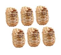 HOODANCOS 6pcs Handmade Bird Nest Bamboo Bird Box with Hooks Easy to Hang and Not Easily Deformed Suitable be Hooked on Your Porch or Tree Branch