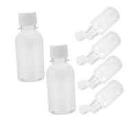 HOODANCOS 6pcs Medicine Storage Bottles with Lids Travel Medicine Organizers for Capsules Pills Powder Secure Medication Containers with Measurement Markings Transparent