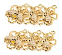 HOODANCOS 6pcs Metal Bee Charms for Jewelry Making DIY Honeycomb Accessories for Earrings Necklaces Bracelets Durable Craft Charms with Hanging for Easy Use