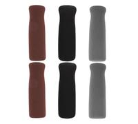 HOODANCOS 6pcs Non-Slip Foam Walking Cane Handle Wraps, Comfortable Thickened Crutch Grip Covers for Elderly, Black Grey Brown Ergonomic Cane and Crutch Accessories for Daily Mobility Aid