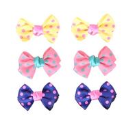 HOODANCOS 6Pcs Pet Hair Bowknot Clips Dot Pattern Hair Barrettes for Dogs Puppies Stylish Hold Securely Random Colors for Everyday Grooming and Special Occasions Random Color