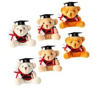 HOODANCOS 6Pcs Plush Graduation Bear Keychain Small Stuffed Doctor Bear Pendant Backpack Charm Hanging Ornament for Students