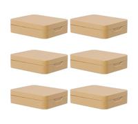 HOODANCOS 6pcs Portable Hinged Tinplate Boxes for Tea and Candy Storage, Elegant Gold Metal Containers with Flip-top Design, Multifunctional Storage for Home and Office Use