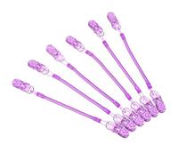 HOODANCOS 6pcs Purple Hat Strap Clips for Windproof Cap Retainer, Made of Sturdy PC Material with Spring Chain for Neck, Easy to Carry for Outdoor Hiking and Cycling