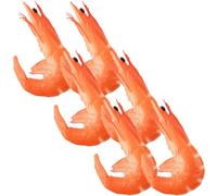 HOODANCOS 6pcs Realistic Fake Shrimp Models for Food Photography and Decoration PVC Artificial Shrimp Props for Culinary Displays