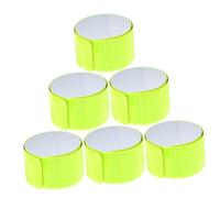 HOODANCOS 6pcs Reflective Snap Bands High Visibility Wrist and Ankle Safety Straps for Cycling Running Jogging Adults and Fluorescent Green Wearable Reflectors Random Color