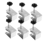 HOODANCOS 6Pcs Stainless Steel Drawer Fixing C-Clamps for Cabinet Installation, Woodworking Panel Holder Clamps, Screw Clamps for Drawer Front Assembly and DIY Projects