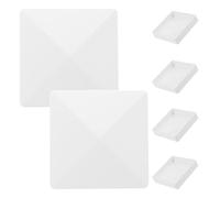 HOODANCOS 6pcs White Pyramid Vinyl Fence Post Caps Outdoor Deck Post Covers for Garden Patio Privacy Fence Mailbox Finials