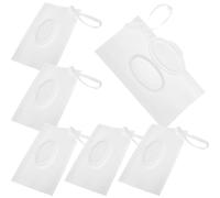 HOODANCOS 6pcs Wipes Box Portable Reusable Wipe Dispenser Travel Case Dustproof Container Hand Strap for Diaper Bag Use
