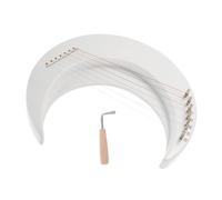 HOODANCOS 7-string Moon Lyre Harp for Beginners, Portable Crescent-shaped Wooden Lyre with Tuning Wrench, Compact String Instrument Suitable for Music Practice and Learning