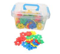 HOODANCOS 70pcs Snowflake Interlocking Building Blocks Set with Storage Box, Plastic Leaf Pieces for Imaginative Play, Safe Stackable Construction Toy for Kids Creative Toys Random Color
