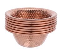 HOODANCOS 7pcs Alloy Indian Serving Bowls Hammered Gold Metal Curry Rice Soup Vegetable Bowls Traditional Dinnerware for Festival Meals Dishwasher Safe Versatile Kitchen Serveware