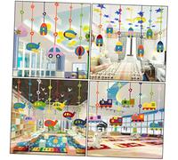 HOODANCOS 7pcs Felt Vehicle Hanging Pendants Kindergarten Ornaments Classroom Ceiling Decor School Decorations Bright Cartoon Patterns Felt Fabric