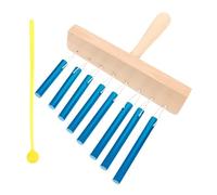 HOODANCOS 8-note Blue Wind Chime Orff Percussion Instrument with Mallet, Solid Aluminum Tube Musical Instrument for Children Beginners Toddlers School Band Use