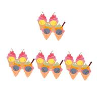 HOODANCOS 8 pcs Ice Cream Glasses Novelty Hawaiian Party Sunglasses for Adults Funny Plastic Beach Party Eyewear Prop Creative Sweet Cone Design Fancy Dress Accessory