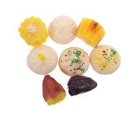 HOODANCOS 8 Pcs Realistic Food Decoration Set Miniature Sweet Potato Corn Models for Pretend Play Kitchen Safe Materials for Engaging Breakfast Shop Simulation