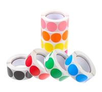 HOODANCOS 8 Rolls Colorful Round Dot Stickers on Coated Paper for Labeling and Coding, Mixed Colors Circle Sticker Dots Pack for Office and School Use