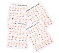 HOODANCOS 8 Sheets of Gesture Language Hanging Posters for Classroom and Family Use, Educational Tool and Visual Aid with Alphabet and Numbers Charts, Paper Material with Beautiful Design
