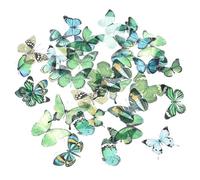 HOODANCOS 80pcs Butterfly Stickers Pet Waterproof Scrapbook Decals DIY Crafting Journaling Supplies Vintage Green Butterfly Stickers for Planners and Diaries