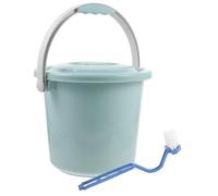 HOODANCOS 8l Portable Chamber Pot Urine Bucket with Lid Handle Non-Slip Wear-Resistant Plastic Bedpan for Adults Disabled People with Brush Suitable for Hospital Home Use Random Color