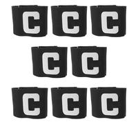 HOODANCOS 8pcs Black Captain Armbands for Football Match, Adjustable Design with Polyester Cotton Material, Stable in Movement, Suitable for Adult and Youth Soccer Players