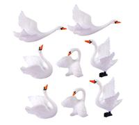 HOODANCOS 8Pcs Mini Swan Figurines Lightweight Garden Decor Realistic Swan Statue Table Decoration for Indoor Outdoor Use Cute Animal Figures for Car Dashboard DIY Craft Ornaments
