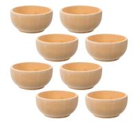 HOODANCOS 8pcs Unfinished Wooden Mini Bowls Set Small DIY Blank Wood Bowls for Crafting Micro Landscape Decorative Trinket Dishes Arts and Crafts Supplies