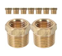 HOODANCOS 9pcs Brass Hex Bushing Reducer Adapter Npt Male to Npt Female Threaded Pipe Fitting for Plumbing Gas Hydraulic and Lab Pipeline Leakproof Brass Reducer