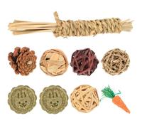 HOODANCOS 9pcs Small PET for Hamster and Bunny Chewing Wood Molar Plaything | Teeth Grinding Support, Change Biting Behavior, Playing Use, Wood Build, Small Animal Accessory