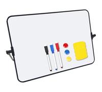 HOODANCOS A4 Black Dry Erase Whiteboard with Stand, Portable Desk White Board for Office Memo and Writing, Erasable Desktop Message Board for Home and School Use