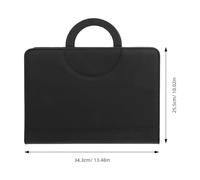 HOODANCOS A4 Zippered Loose-leaf Document Folder File Organizer Bag, Multifunctional Black Portable Document Pouch Suitable for Office and Travel