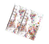 HOODANCOS A6 Plastic Glitter Binder Covers 2Pcs Set, Thin Notebook Shells with Flowing Sand Sequins, for School, Office, and Scrapbooking Storage