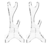 HOODANCOS Acrylic 2-tier Flute Stand Pair for Bamboo Flute Soprano Recorder and Storage Organizer for Woodwind Instruments