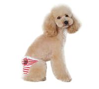 HOODANCOS Adjustable Dog Physiological Pants for Female Dogs Breathable Stripe Pattern Puppy Diapers Soft Comfortable Pet Sanitary Pants Red S for Protection Against Stains and Embarrassment