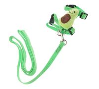 HOODANCOS Adjustable Green Small Pet Harness and Leash Set for Hamsters Rabbits and Rats Breathable Nylon Plush Vest Leash for Outdoor Walking and Photos Skin-friendly and Easy to Wear