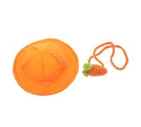 HOODANCOS Adorable Rabbit Cosplay Hat and Orange Carrot Pouch for Small Pets Cute Bunny Costume Accessories Lightweight Decorative Pet Bag for Rabbits and Small Animals