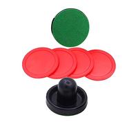 HOODANCOS Air Hockey Pushers and Pucks Round Replacement for Table Game Accessories Pushers with Felt Pads and Red Pucks for Home Arcade Use