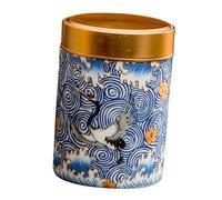 HOODANCOS Airtight Ceramic Tea Wrapping Jar Small Portable Tea Canister for Loose Storage Travel-friendly Decorative Desktop Container for Scented