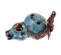 HOODANCOS Alto C Ocarina Ceramic Instrument with Blue Flower Glaze Portable Gourd Design for Relaxation Meditation and Storytelling Professional Sound Quality for Musicians and Enthusiasts