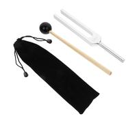 HOODANCOS Aluminum Alloy Chakra Tuning Fork for Healing Vibration Therapy with Hammer and Storage Bag Silver Musical Instrument for Nerve Sensory Balance and Guitar Tuning