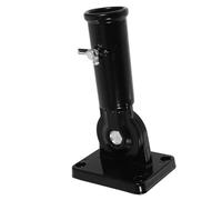 HOODANCOS Aluminum Alloy Flag Pole Bracket 180° Adjustable Single Hole Wall Mount Base Outdoor Black Flagpole Holder for House Garden Patio