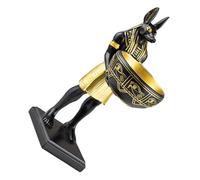 HOODANCOS Anubis Figurine Candy Bowl Resin Sculpture Tray Decorative Entryway Key Tray Trinket Holder Egyptian Dog God Statue for Halloween and Holiday Snack Serving