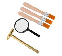 HOODANCOS Authentic Archaeology Dig Kit for Small Hammer Brushes Magnifying Glass Educational Gemstone Excavation Set for Collaborative Science Play and Discovery Activities