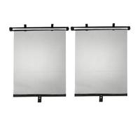HOODANCOS Automatic Retractable Car Sun Shade, 1 Pair Black Pu and Aluminum Roller Shades Frame, Prevents Sun Glare and Heat for Vehicle Interior for Side and Rear