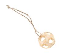 HOODANCOS Bamboo Rabbit Feeder Ball Hanging Grass Dispenser for Rabbits Guinea Pigs Chinchillas Safe Cage Feeder for Pasture Hay Feeding and Play Space-saving Garden Balcony Use