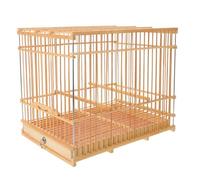 HOODANCOS Bamboo Small Bird Cage Outdoors Portable for Finch Parakeet Removable Tray Chinese-style Decorative Cage