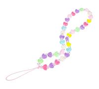 HOODANCOS Beaded Phone Charm Mobile Phone Lanyard for Women Heart-shaped Acrylic Beads Wrist Strap Decorative Anti-drop Hanging Rope Suitable for and Accessories Random Color